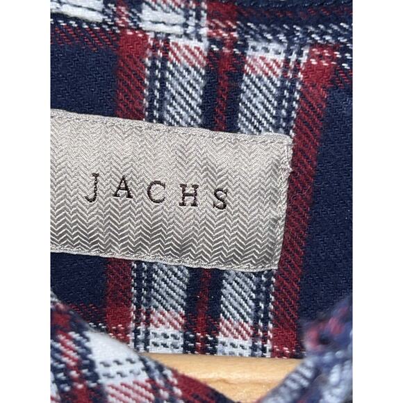 Jachs Casual Long Sleeve Button Down Flannel Mens Size Medium Navy Blue - Picture 5 of 10